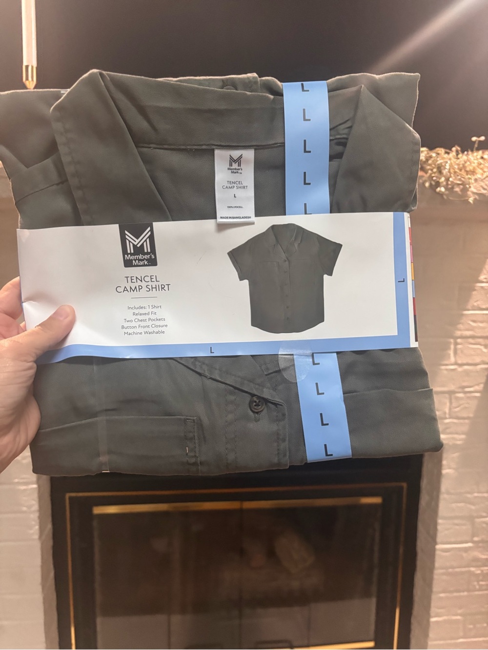 Member's Mark Women's Tencel Camp Button-Down Shirt - Olive Green
